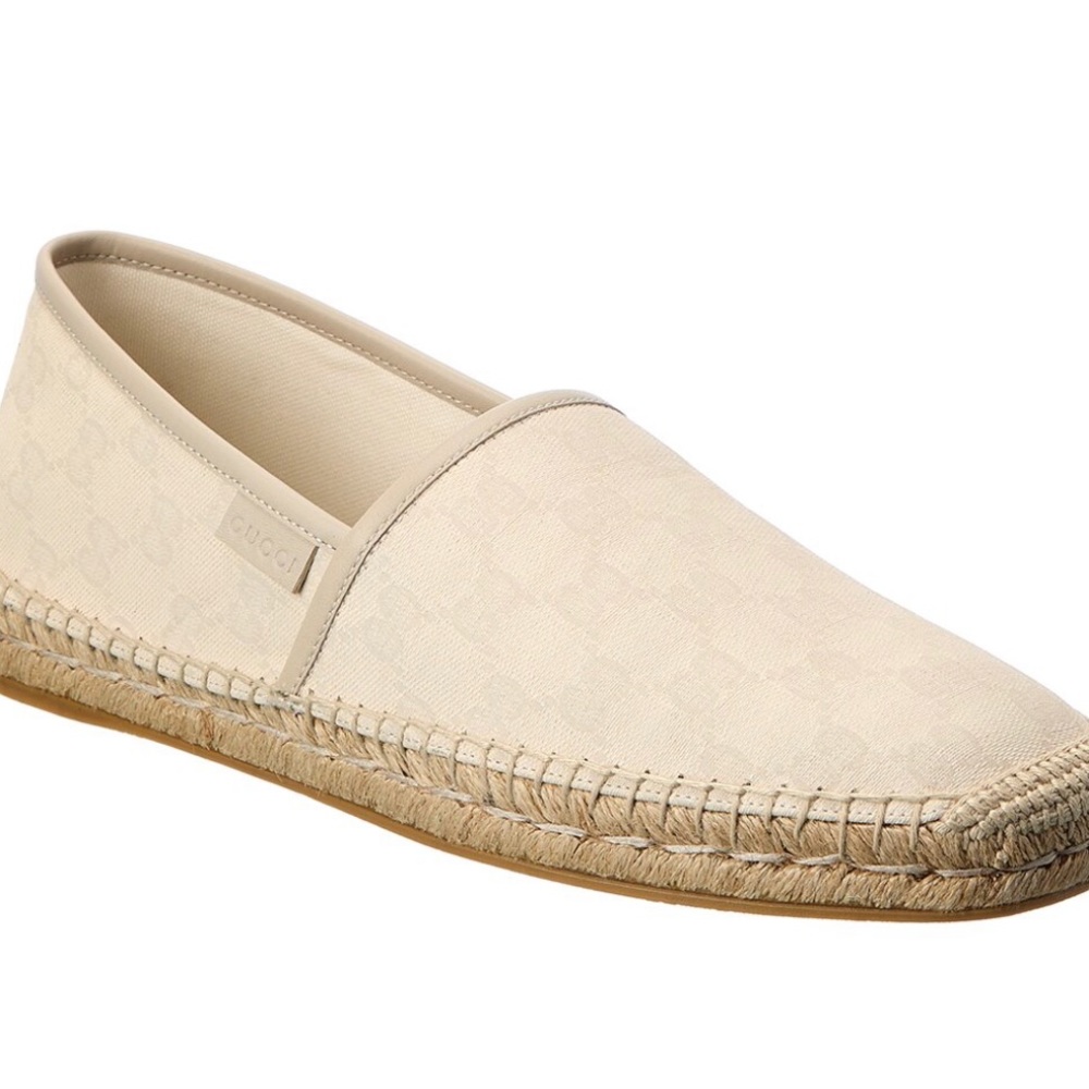 GUCCI GG Canvas & Leather Espadrille